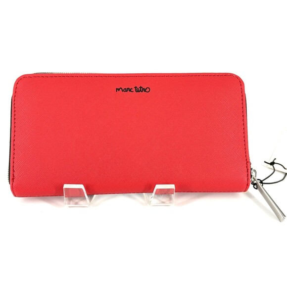 NWT Marc Tetro 8” Red With White Westie Zip Faux Leather Wallet w/Box - Picture 3 of 6